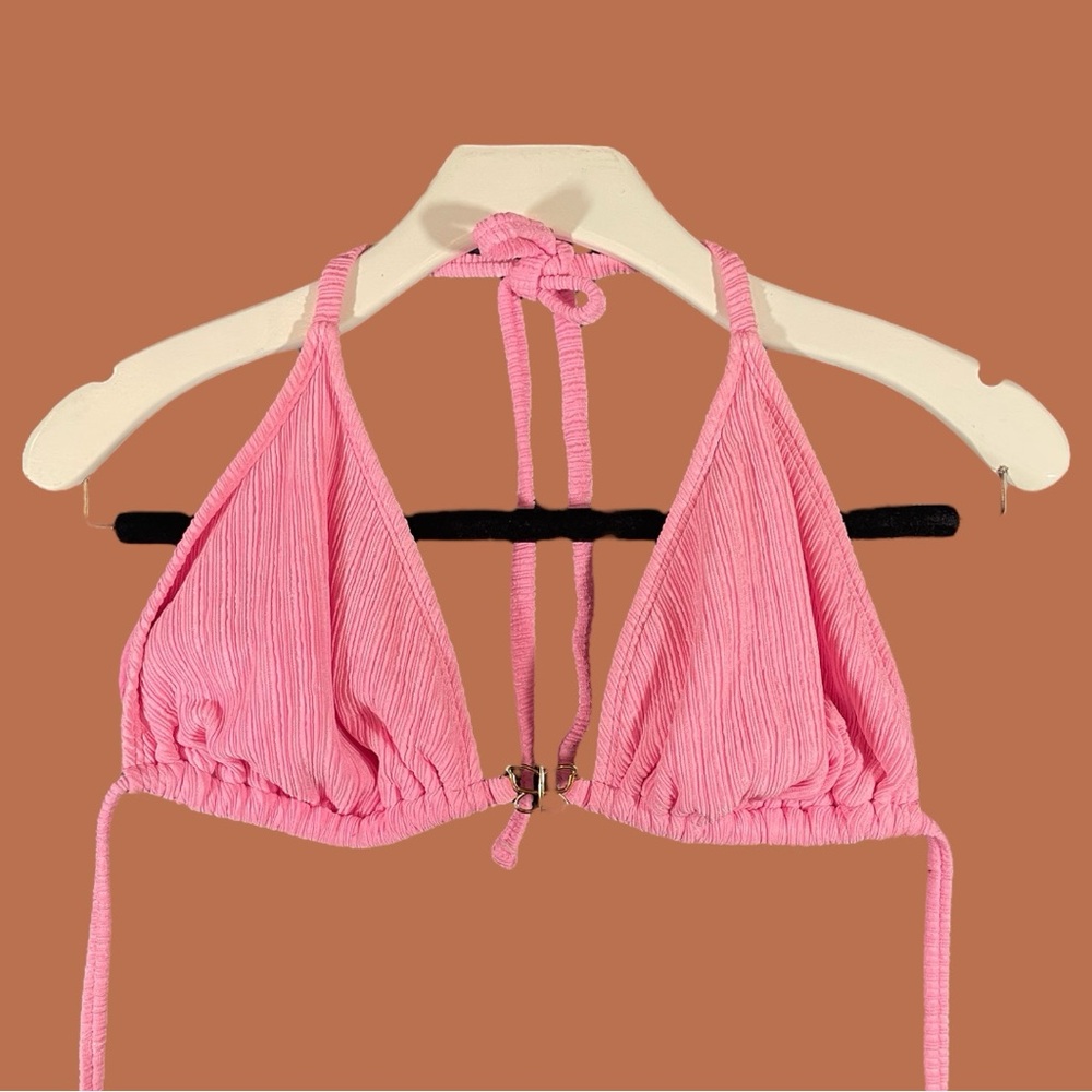 Wild Fable Women’s Pink Crinkle Butterfly String Bikini Top Size L